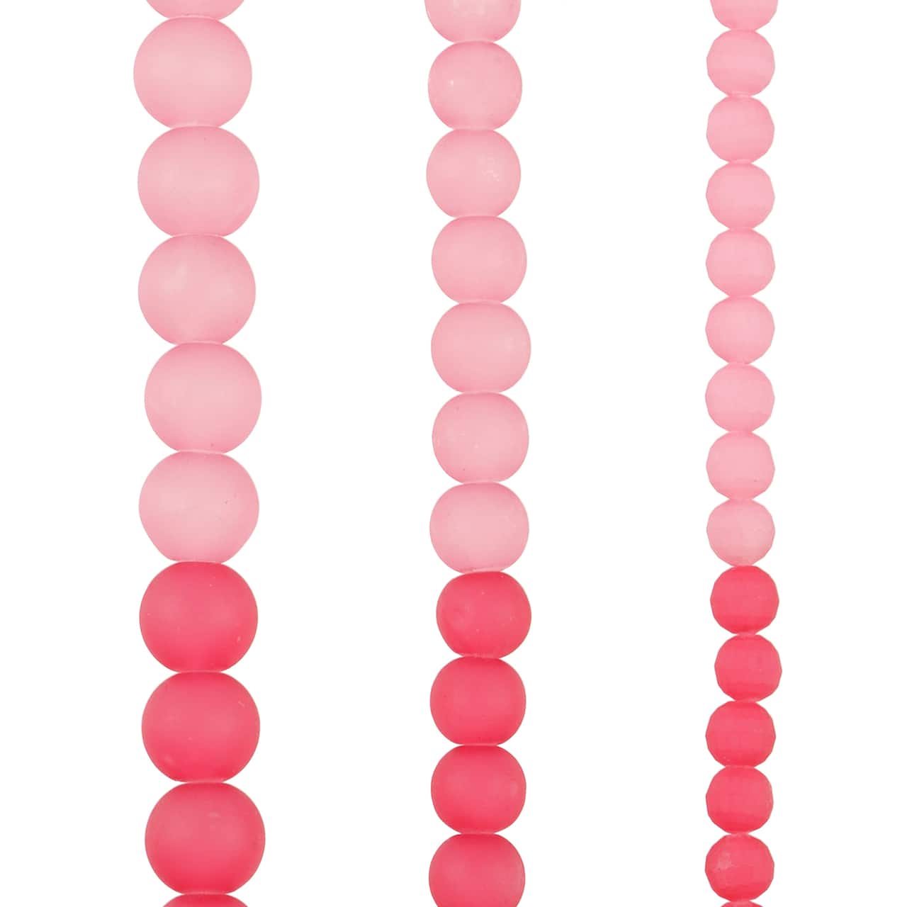 12 Pack: Pink Ombre Glass Round Beads by Bead Landing™